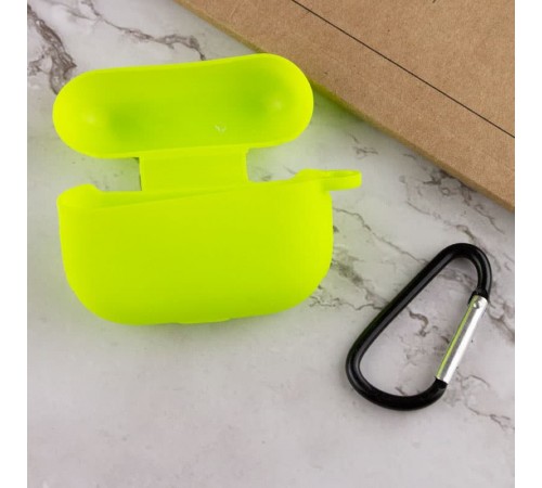 Силіконовий футляр New з карабіном для навушників Airpods Pro Салатовий / Neon green Силіконовий футляр New з карабіном для навушників Airpods Pro Салатовий / Neon green