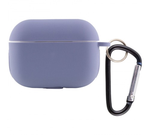 Силіконовий футляр New з карабіном для навушників Airpods Pro Сірий / Lavender Gray Силіконовий футляр New з карабіном для навушників Airpods Pro Сірий / Lavender Gray