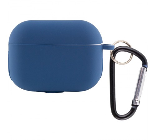 Силіконовий футляр New з карабіном для навушників Airpods Pro Синій / Navy blue Силіконовий футляр New з карабіном для навушників Airpods Pro Синій / Navy blue