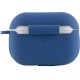 Силіконовий футляр New з карабіном для навушників Airpods Pro Синій / Navy blue
