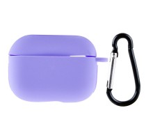 Силіконовий футляр New з карабіном для навушників Airpods Pro Бузковий / Dasheen