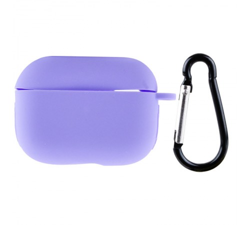 Силіконовий футляр New з карабіном для навушників Airpods Pro Бузковий / Dasheen Силіконовий футляр New з карабіном для навушників Airpods Pro Бузковий / Dasheen