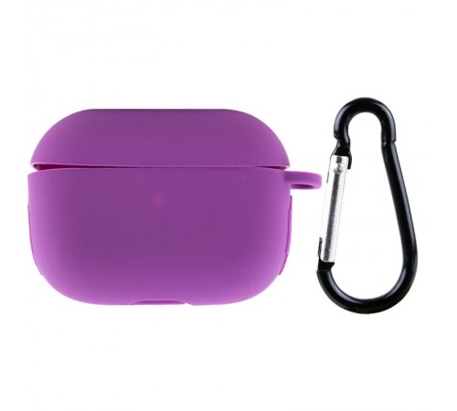 Силіконовий футляр New з карабіном для навушників Airpods Pro Фіолетовий / Grape Силіконовий футляр New з карабіном для навушників Airpods Pro Фіолетовий / Grape