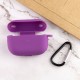 Силіконовий футляр New з карабіном для навушників Airpods Pro Фіолетовий / Grape
