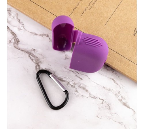 Силіконовий футляр New з карабіном для навушників Airpods Pro Фіолетовий / Grape Силіконовий футляр New з карабіном для навушників Airpods Pro Фіолетовий / Grape