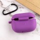 Силіконовий футляр New з карабіном для навушників Airpods Pro Фіолетовий / Grape