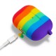 Силіконовий футляр Colorfull для навушників AirPods Pro Фіолетовий / Червоний