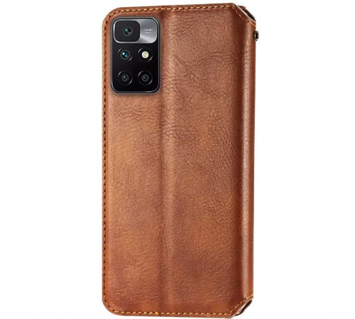 Шкіряний чохол-книжка GETMAN Cubic (PU) для Xiaomi Redmi 10 Коричневий Шкіряний чохол-книжка GETMAN Cubic (PU) для Xiaomi Redmi 10 Коричневий