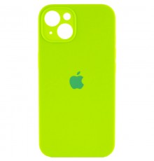 Чохол Silicone Case Full Camera Protective (AA) для Apple iPhone 13 (6.1") Салатовий / Neon green