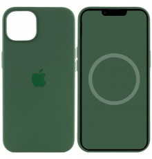 Чохол Silicone case (AAA) with Magsafe and Animation для Apple iPhone 13 (6.1") Зелений / Clover