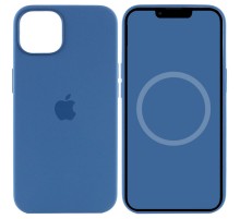 Чохол Silicone case (AAA) with Magsafe and Animation для Apple iPhone 13 (6.1") Синій / Blue Jay