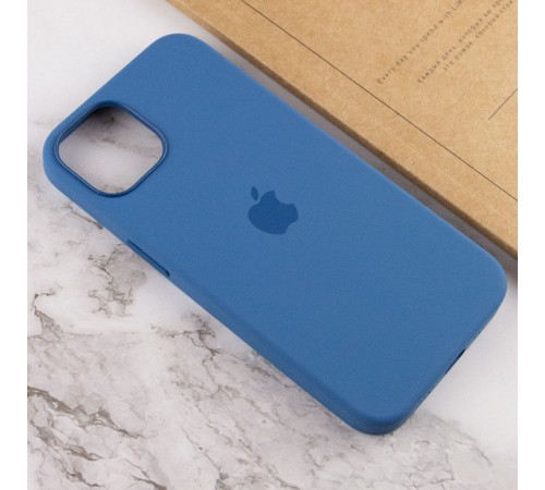 Чохол Silicone case (AAA) with Magsafe and Animation для Apple iPhone 13 (6.1") Синій / Blue Jay