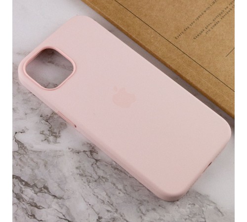 Чохол Silicone case (AAA) with Magsafe and Animation для Apple iPhone 13 (6.1") Рожевий / Chalk Pink