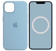 Чохол Silicone case (AAA) with Magsafe and Animation для Apple iPhone 13 (6.1") Блакитний / Blue Fog