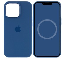 Чохол Silicone case (AAA) with Magsafe and Animation для Apple iPhone 13 Pro Max (6.7") Синій / Blue Jay