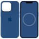 Чохол Silicone case (AAA) with Magsafe and Animation для Apple iPhone 13 Pro Max (6.7") Синій / Blue Jay