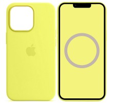 Чохол Silicone case (AAA) full with Magsafe and Animation для Apple iPhone 13 Pro Max (6.7") Жовтий / Lemon Zest
