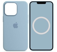 Чохол Silicone case (AAA) full with Magsafe and Animation для Apple iPhone 13 Pro Max (6.7") Блакитний / Blue Fog