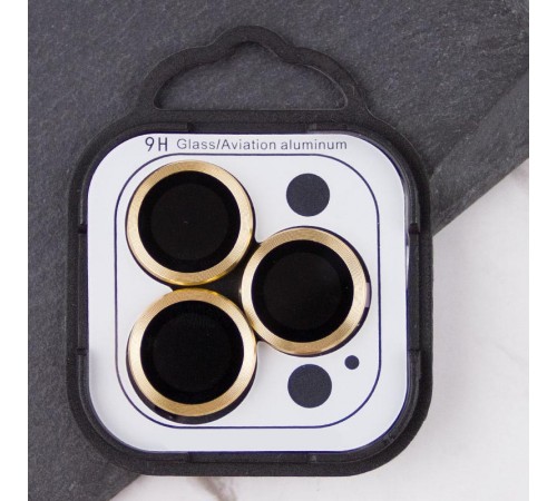 Захисне скло Metal Classic на камеру (у упак.) для Apple iPhone 13 Pro / 13 Pro Max Золотий / Gold