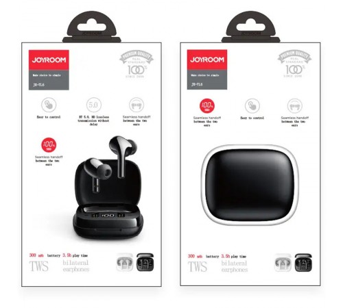 Бездротові TWS навушники Joyroom JR-TL6 Чорний Бездротові TWS навушники Joyroom JR-TL6 Чорний