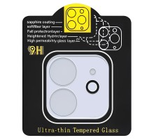 Захисне скло на камеру Full Block (тех.пак) для Apple iPhone 12 (6.1") Прозорий