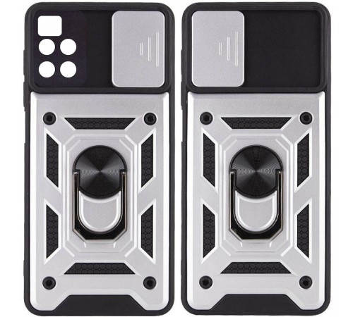 Ударостійкий чохол Camshield Serge Ring для Xiaomi Poco M4 Pro 5G Срібний Ударостійкий чохол Camshield Serge Ring для Xiaomi Poco M4 Pro 5G Срібний