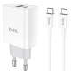 МЗП Hoco C80A Rapido PD20W+QC3.0 (1USB-A/1C) + кабель Type-C to Type-C Білий