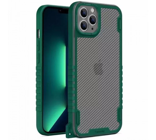 Чохол TPU+PC TRAVEL Carbon для Apple iPhone 12 Pro Max (6.7") Зелений Чохол TPU+PC TRAVEL Carbon для Apple iPhone 12 Pro Max (6.7") Зелений