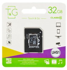 Карта пам'яті T&G (UHS-1) microSDHC Class 10 - 32GB (з адаптером) Чорний