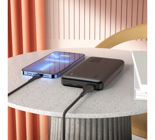 Портативний ЗП Power Bank Hoco J87 Tacker PD20W+QC3.0 10000 mAh Чорний Портативний ЗП Power Bank Hoco J87 Tacker PD20W+QC3.0 10000 mAh Чорний