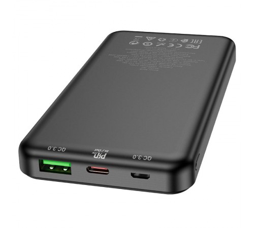 Портативний ЗП Power Bank Hoco J87 Tacker PD20W+QC3.0 10000 mAh Чорний Портативний ЗП Power Bank Hoco J87 Tacker PD20W+QC3.0 10000 mAh Чорний