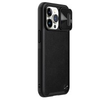 Шкіряна накладка Nillkin Camshield Leather (шторка на камеру) для Apple iPhone 13 Pro (6.1") Чорний / Black