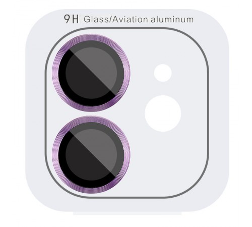 Захисне скло Metal Classic на камеру (у упак.) для Apple iPhone 12 / 12 mini / 11 Фіолетовий / Purple