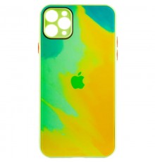 Чохол TPU+Glass Impasto abstract для Apple iPhone 11 Pro Max (6.5") Yellow green
