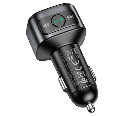 АЗП FM модулятор Hoco E67 QC3.0 (2USB-A) Чорний