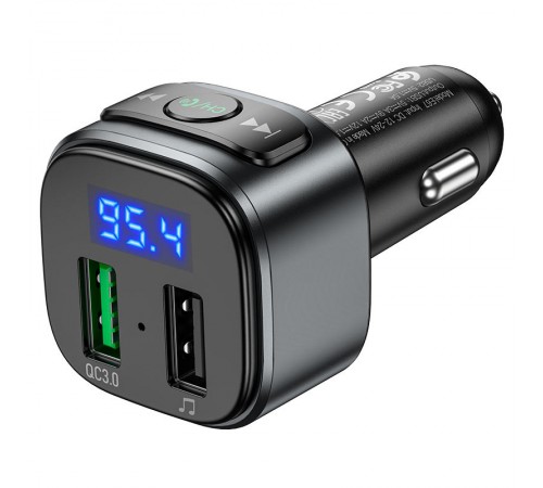 АЗП FM модулятор Hoco E67 QC3.0 (2USB-A) Чорний