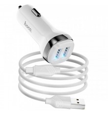 АЗП Hoco Z40 Superior 2.4A (2USB-A) + кабель USB to Type-C Білий