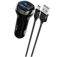 АЗП Hoco Z40 Superior 2.4A (2USB-A) + кабель USB to Type-C Чорний