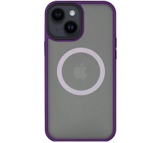 TPU+PC чохол Metal Buttons with MagSafe для Apple iPhone 13 (6.1") Темно-фіолетовий