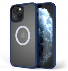 TPU+PC чохол Metal Buttons with Magnetic Fit для Apple iPhone 13 / 14 (6.1") Синій / Navy Blue
