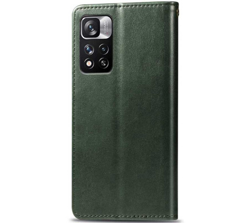 Шкіряний чохол-книжка GETMAN Gallant (PU) для Xiaomi Redmi Note 11 Pro 4G/5G / 12 Pro 4G Зелений