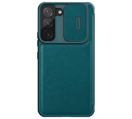 Шкіряний чохол-книжка Nillkin Qin Pro Plain Camshield для Samsung Galaxy S22+ Зелений