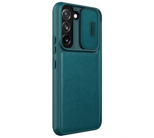 Шкіряний чохол-книжка Nillkin Qin Pro Plain Camshield для Samsung Galaxy S22+ Зелений