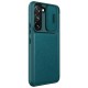 Шкіряний чохол-книжка Nillkin Qin Pro Plain Camshield для Samsung Galaxy S22+ Зелений