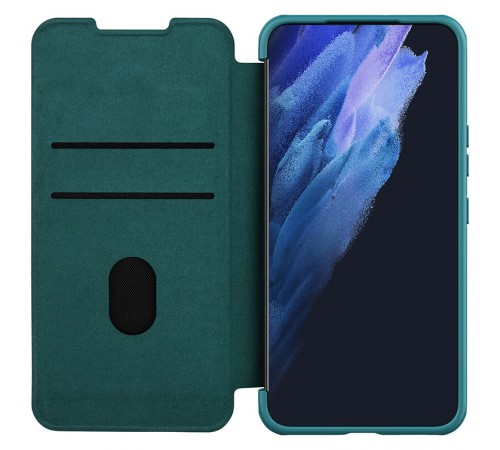 Шкіряний чохол-книжка Nillkin Qin Pro Plain Camshield для Samsung Galaxy S22+ Зелений