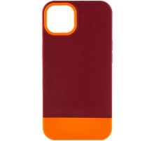 Чохол TPU+PC Bichromatic для Apple iPhone 13 (6.1") Brown burgundy / Orange