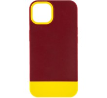 Чохол TPU+PC Bichromatic для Apple iPhone 13 (6.1") Brown burgundy / Yellow