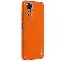 Шкіряний чохол Xshield для Xiaomi Redmi Note 11 (Global) / Note 11S Помаранчевий / Apricot