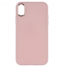 TPU чохол Bonbon Metal Style для Apple iPhone XS Max (6.5") Рожевий / Light pink