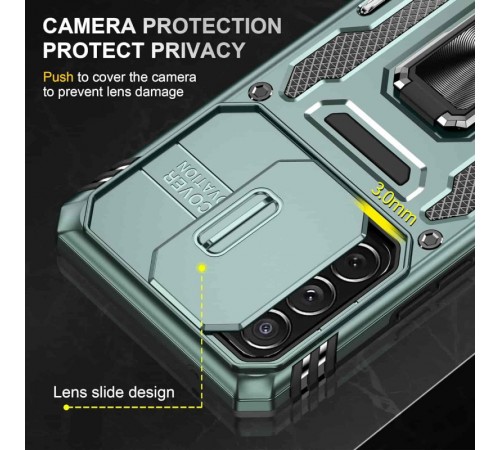 Ударостійкий чохол Camshield Army Ring для Samsung Galaxy A33 5G Зелений / Light Green Ударостійкий чохол Camshield Army Ring для Samsung Galaxy A33 5G Зелений / Light Green